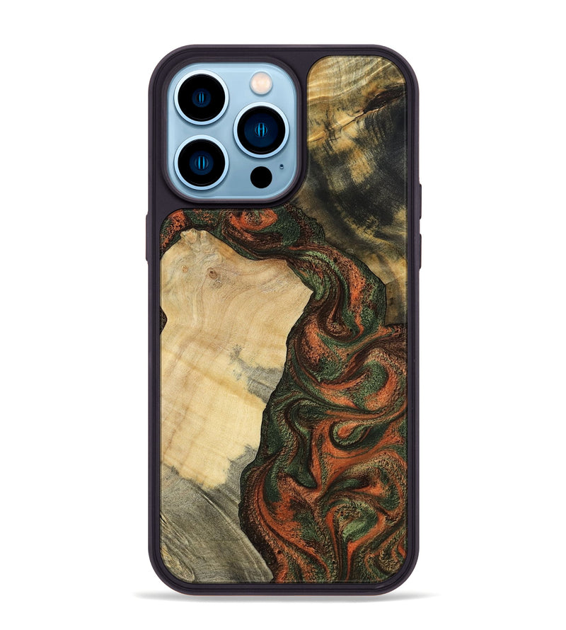 iPhone 14 Pro Max Wood Phone Case - Matilda (Green, 801351)