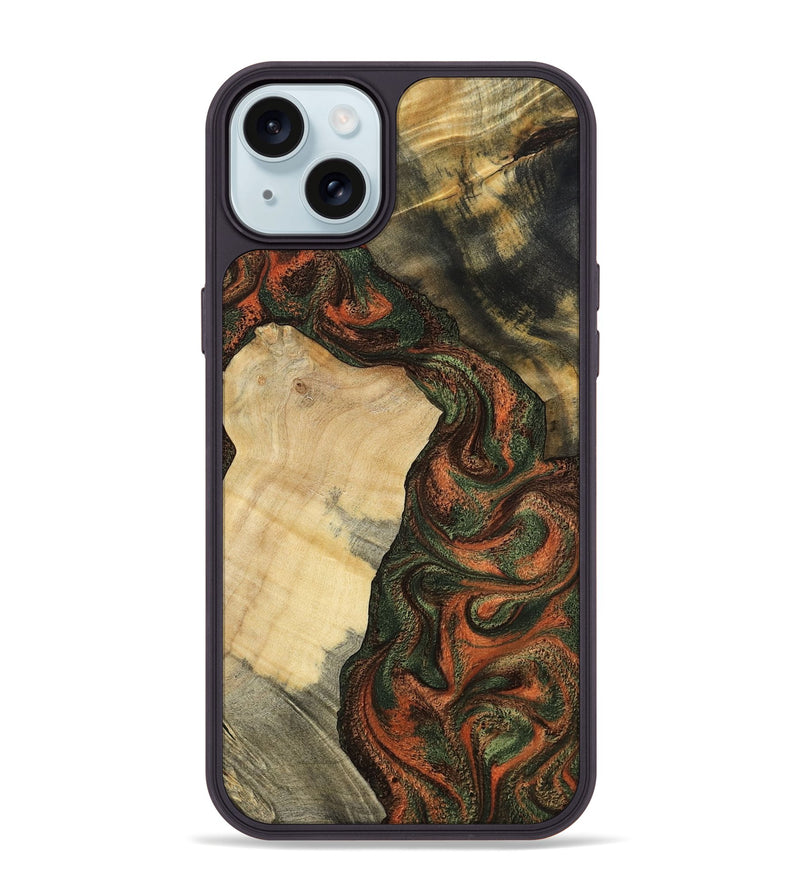 iPhone 15 Plus Wood Phone Case - Matilda (Green, 801351)