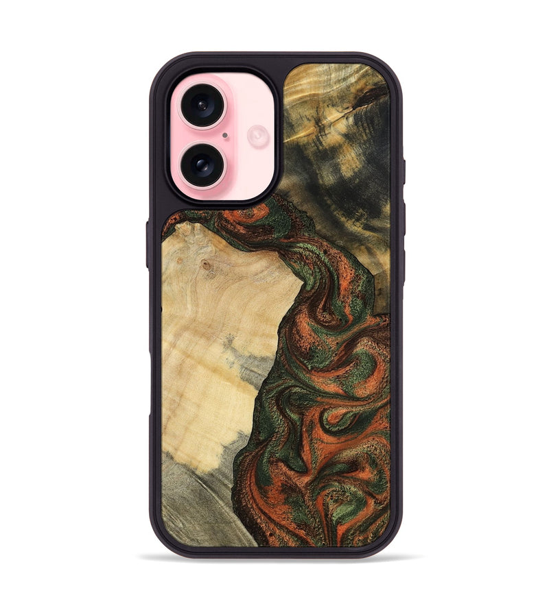 iPhone 16 Wood Phone Case - Matilda (Green, 801351)