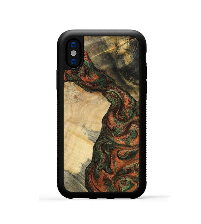 iPhone Xs Wood Phone Case - Matilda (Green, 801351)