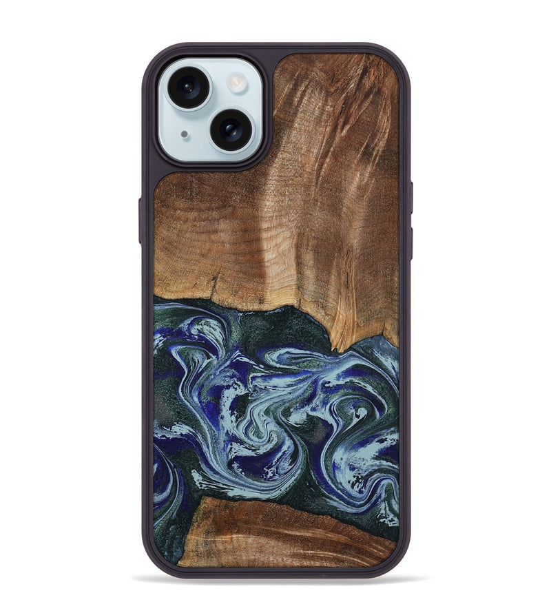 iPhone 15 Plus Wood Phone Case - Koen (Green, 801352)