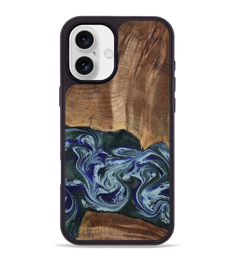iPhone 16 Plus Wood Phone Case - Koen (Green, 801352)