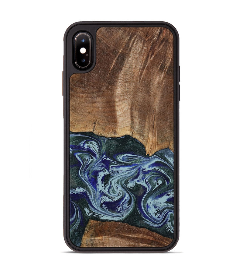 iPhone Xs Max Wood Phone Case - Koen (Green, 801352)