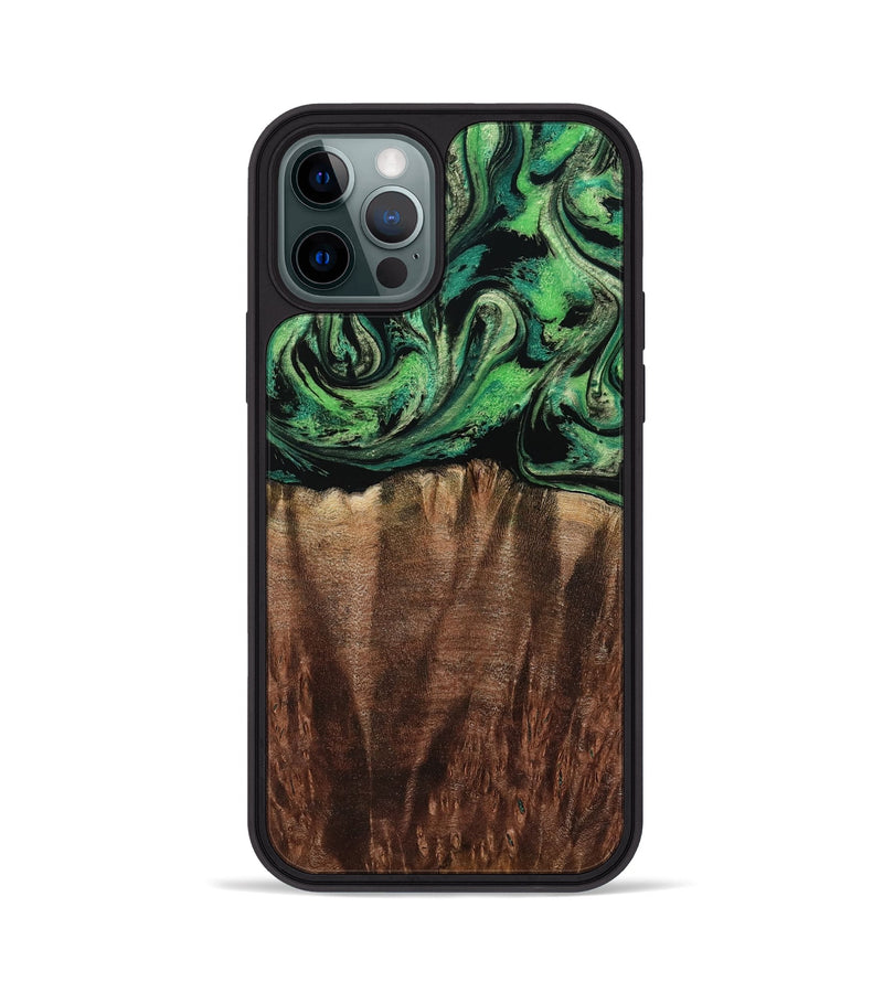 iPhone 12 Pro Wood Phone Case - Genesis (Green, 801353)