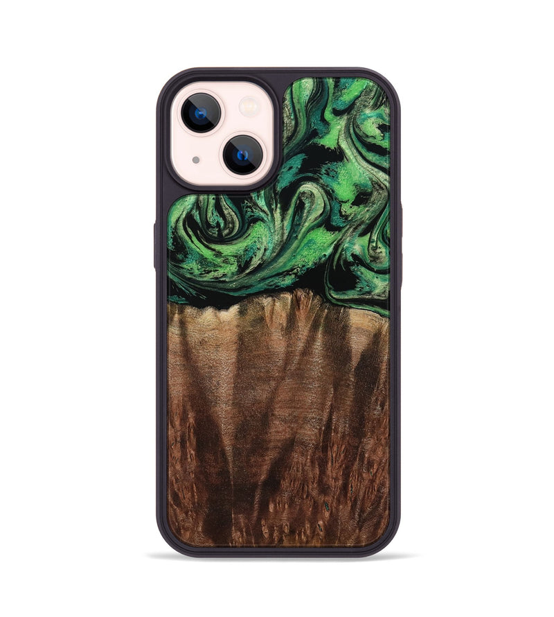 iPhone 14 Wood Phone Case - Genesis (Green, 801353)