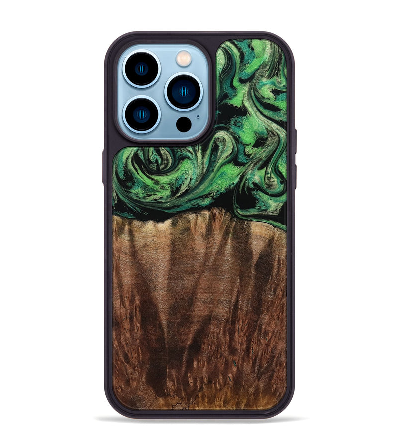 iPhone 14 Pro Max Wood Phone Case - Genesis (Green, 801353)