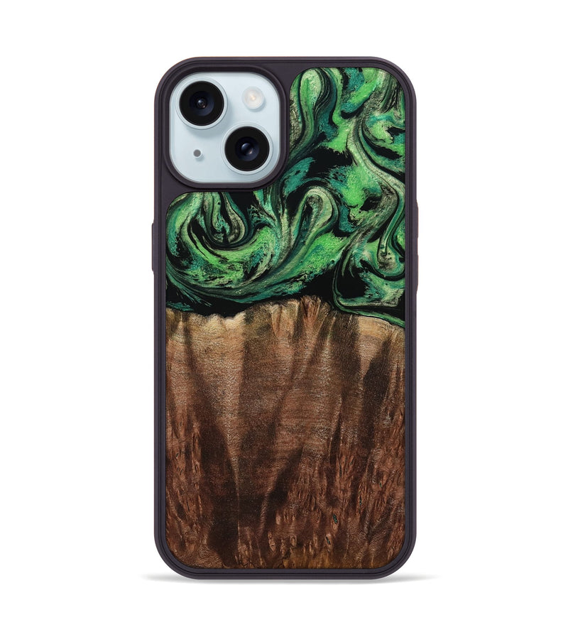 iPhone 15 Wood Phone Case - Genesis (Green, 801353)