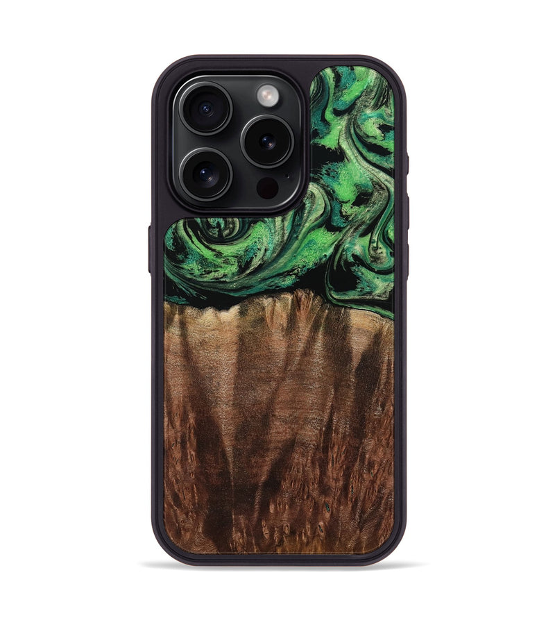 iPhone 15 Pro Wood Phone Case - Genesis (Green, 801353)