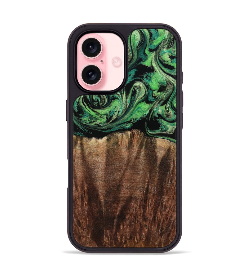 iPhone 16 Wood Phone Case - Genesis (Green, 801353)