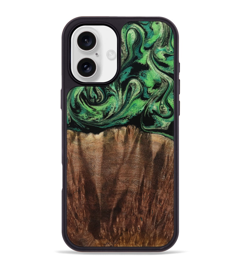 iPhone 16 Plus Wood Phone Case - Genesis (Green, 801353)