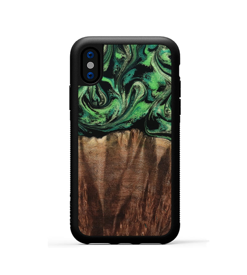 iPhone Xs Wood Phone Case - Genesis (Green, 801353)
