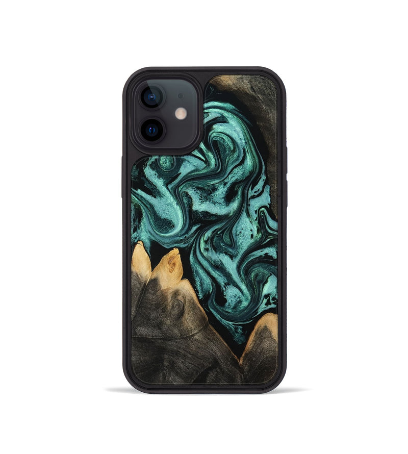 iPhone 12 mini Wood Phone Case - Karin (Green, 801354)