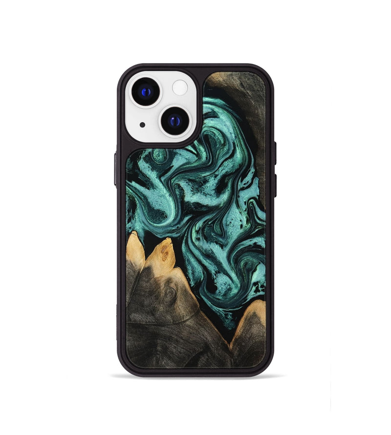 iPhone 13 mini Wood Phone Case - Karin (Green, 801354)