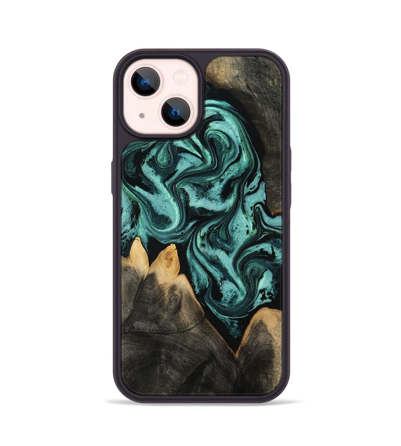 iPhone 14 Wood Phone Case - Karin (Green, 801354)