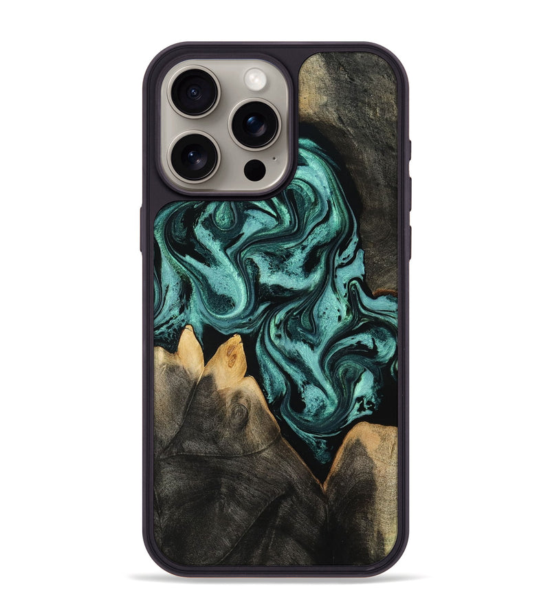 iPhone 15 Pro Max Wood Phone Case - Karin (Green, 801354)