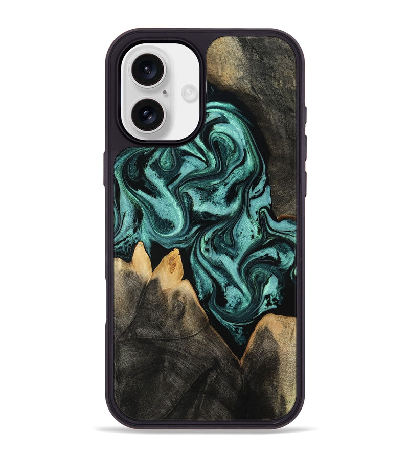 iPhone 16 Plus Wood Phone Case - Karin (Green, 801354)