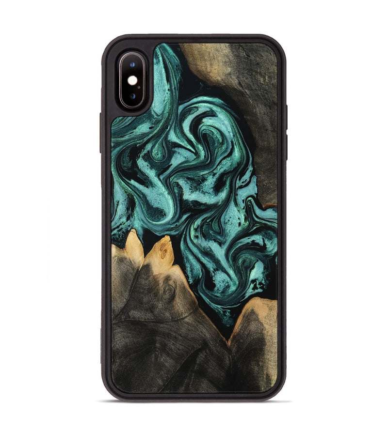 iPhone Xs Max Wood Phone Case - Karin (Green, 801354)