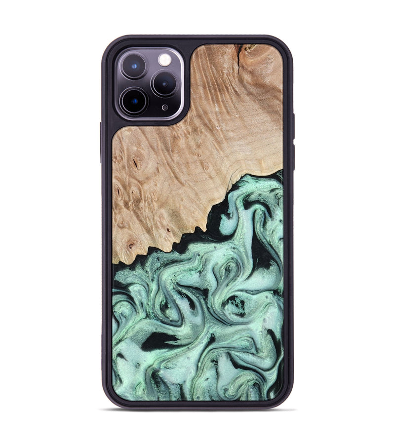iPhone 11 Pro Max Wood Phone Case - Kadeem (Green, 801356)