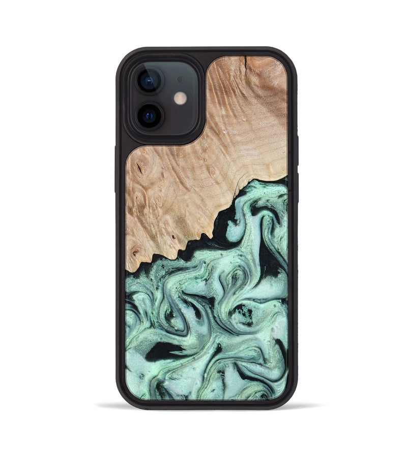 iPhone 12 Wood Phone Case - Kadeem (Green, 801356)