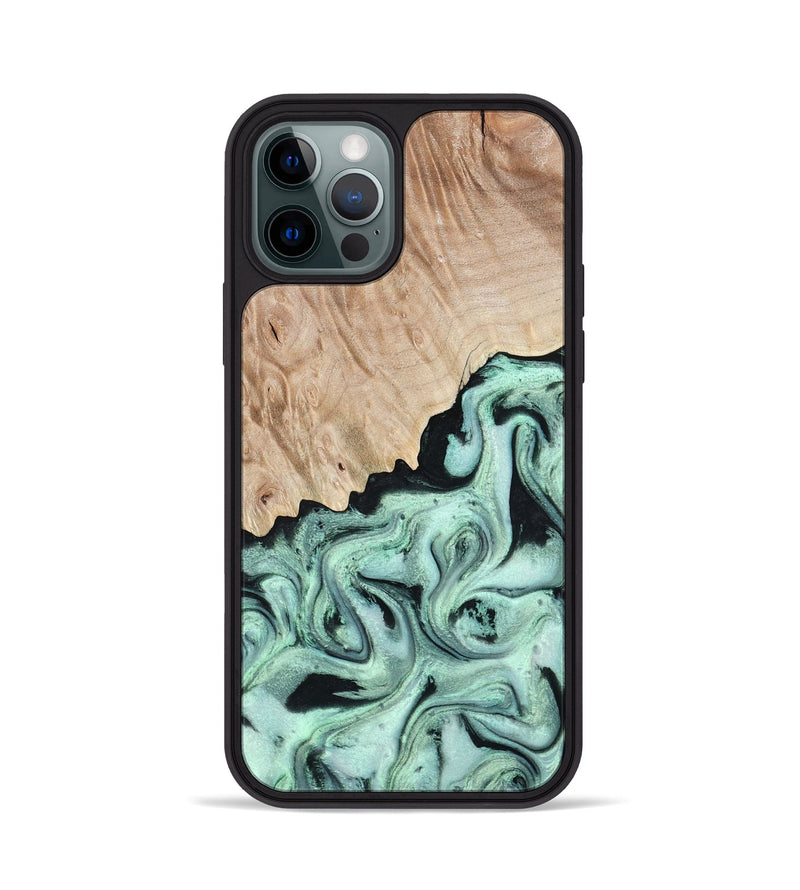 iPhone 12 Pro Wood Phone Case - Kadeem (Green, 801356)