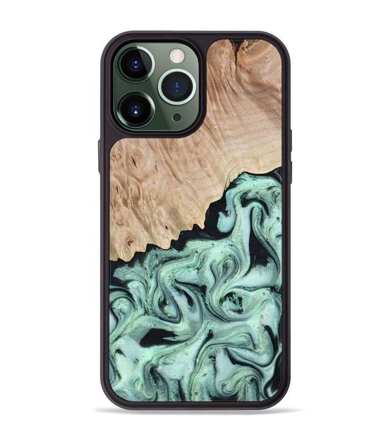 iPhone 13 Pro Max Wood Phone Case - Kadeem (Green, 801356)
