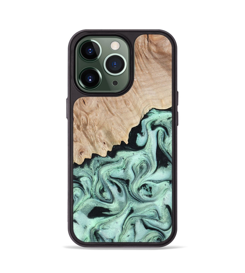 iPhone 13 Pro Wood Phone Case - Kadeem (Green, 801356)