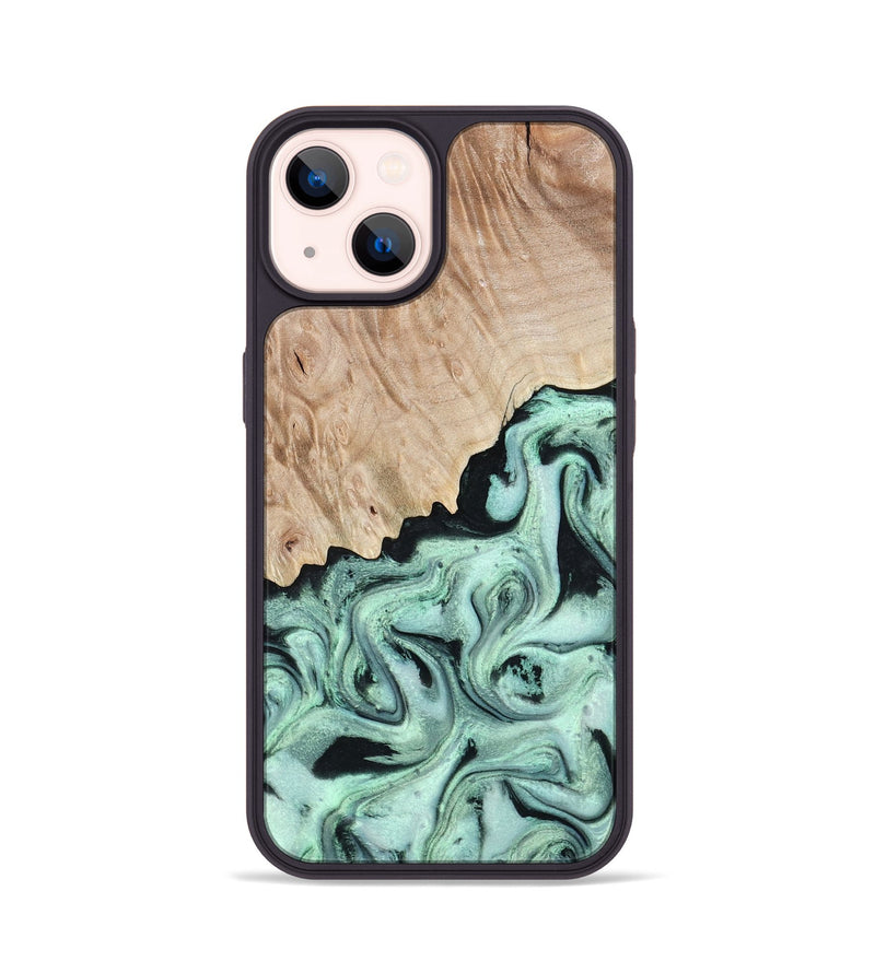 iPhone 14 Wood Phone Case - Kadeem (Green, 801356)
