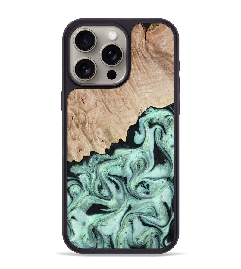 iPhone 15 Pro Max Wood Phone Case - Kadeem (Green, 801356)