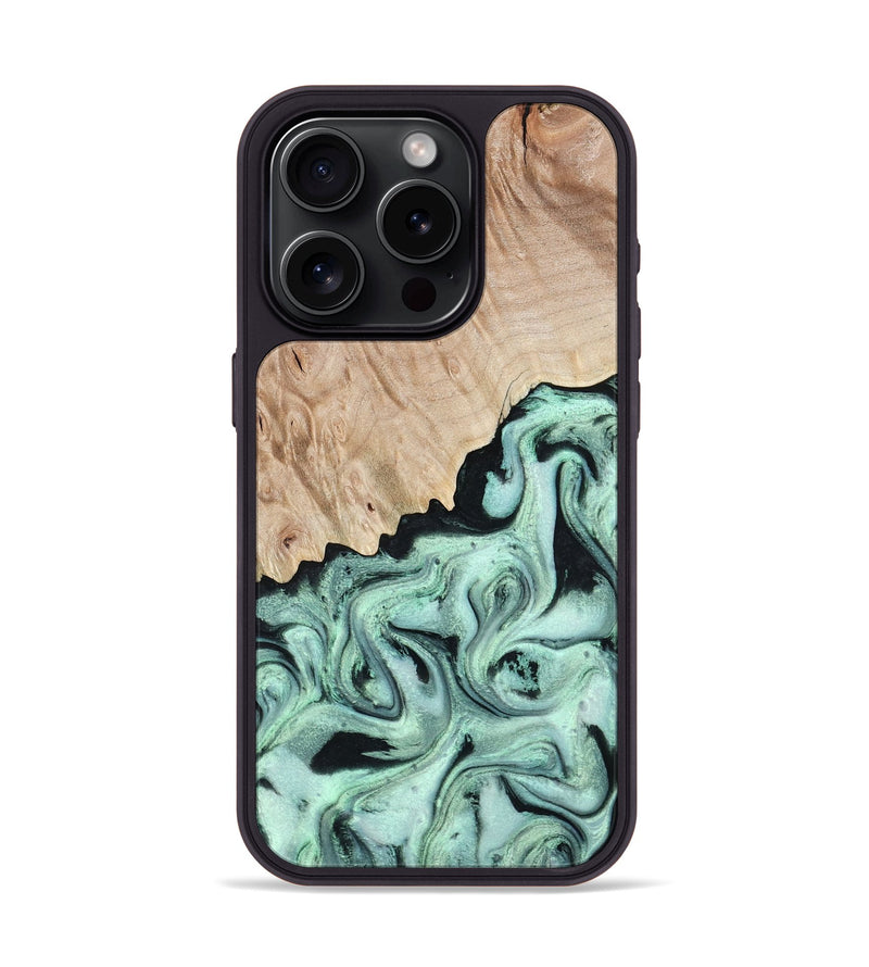 iPhone 15 Pro Wood Phone Case - Kadeem (Green, 801356)