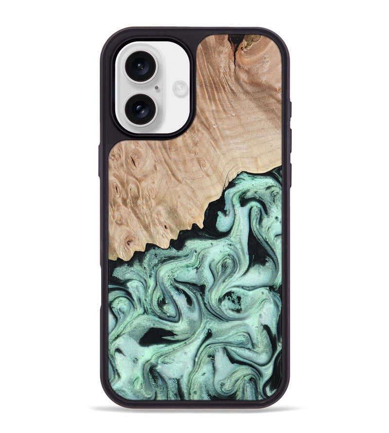 iPhone 16 Plus Wood Phone Case - Kadeem (Green, 801356)