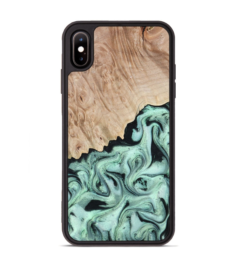 iPhone Xs Max Wood Phone Case - Kadeem (Green, 801356)