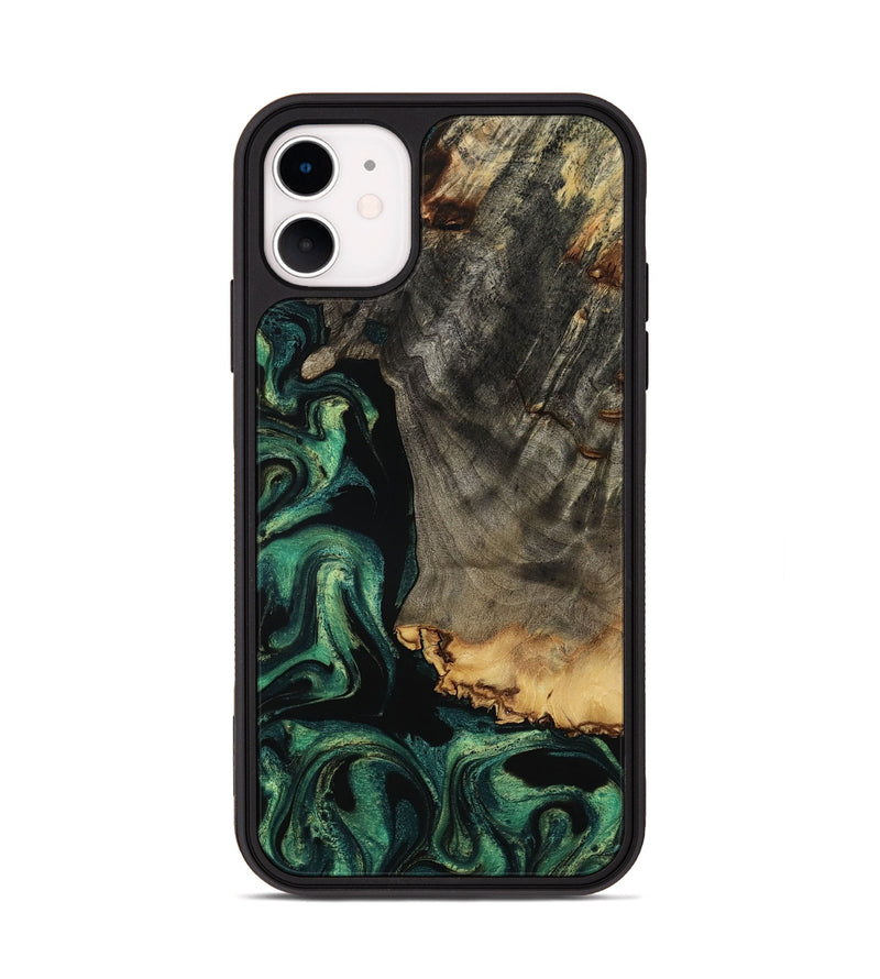 iPhone 11 Wood Phone Case - Dara (Green, 801357)