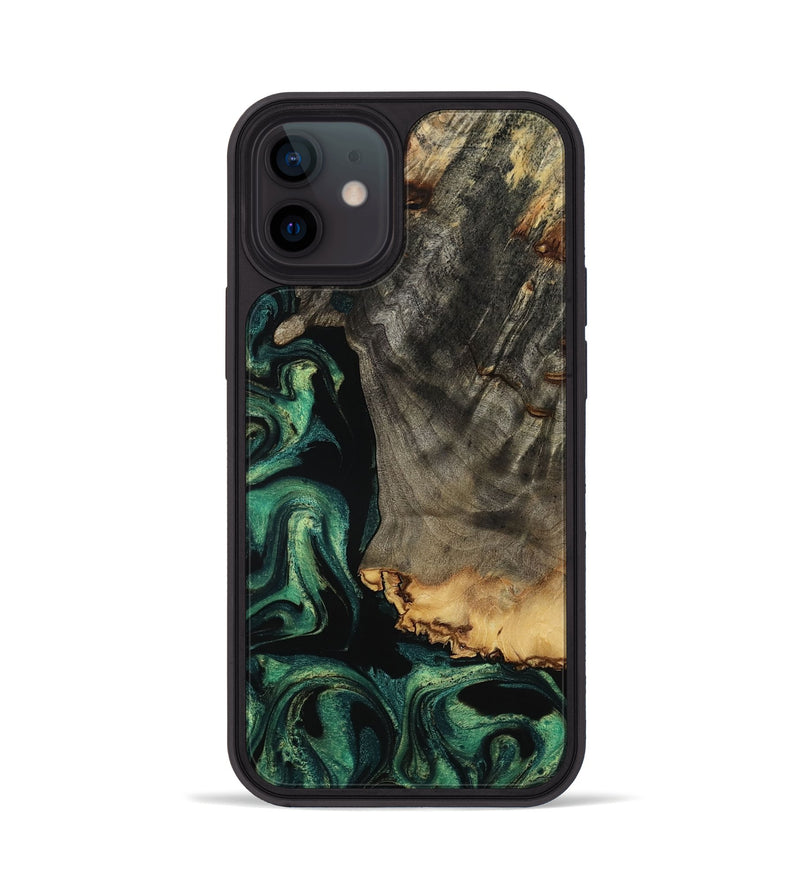 iPhone 12 Wood Phone Case - Dara (Green, 801357)