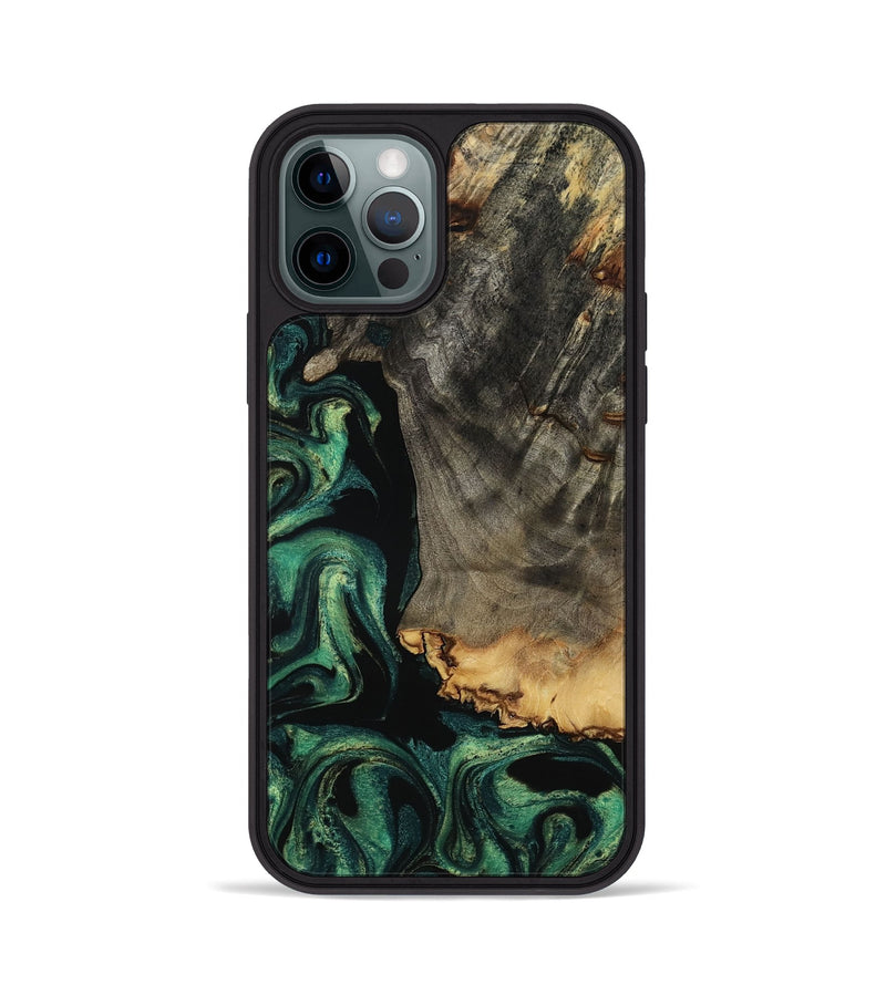 iPhone 12 Pro Wood Phone Case - Dara (Green, 801357)