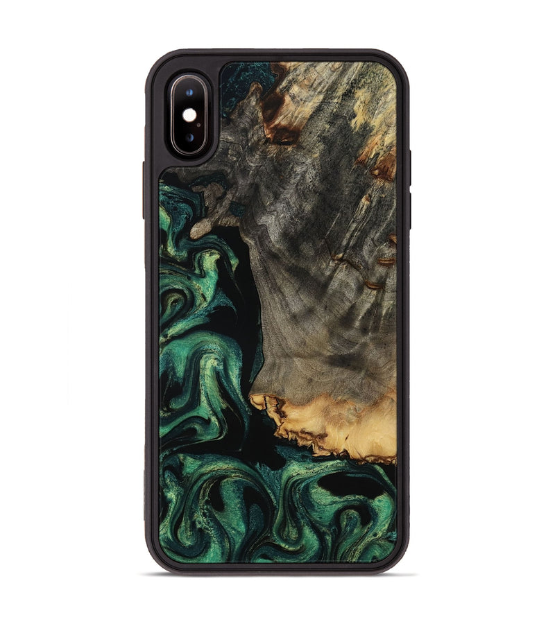 iPhone Xs Max Wood Phone Case - Dara (Green, 801357)