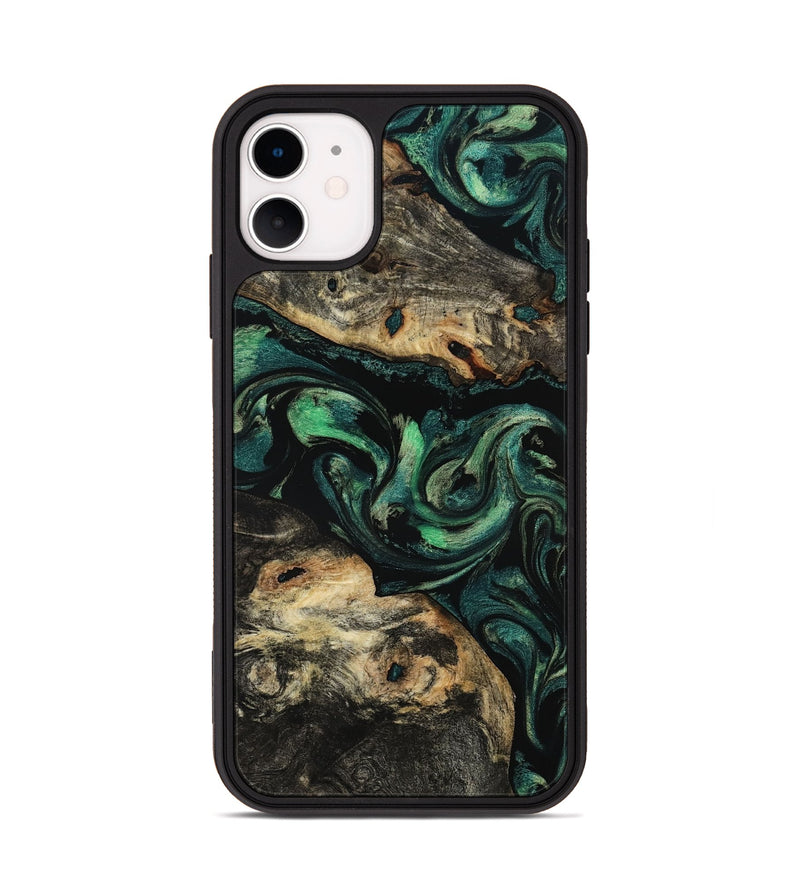 iPhone 11 Wood Phone Case - Beatriz (Green, 801358)