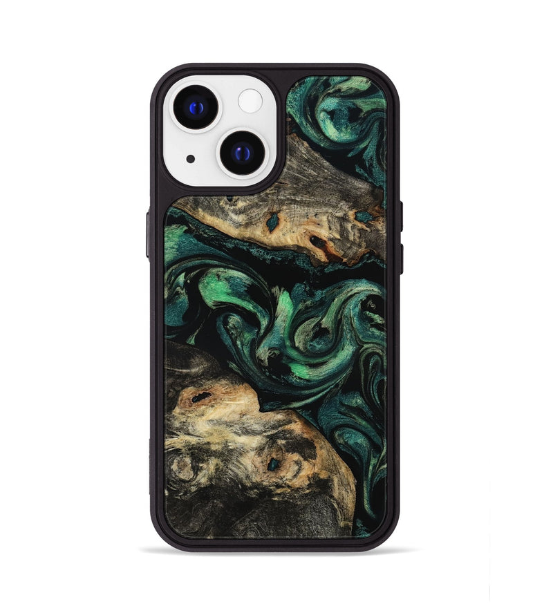 iPhone 13 Wood Phone Case - Beatriz (Green, 801358)