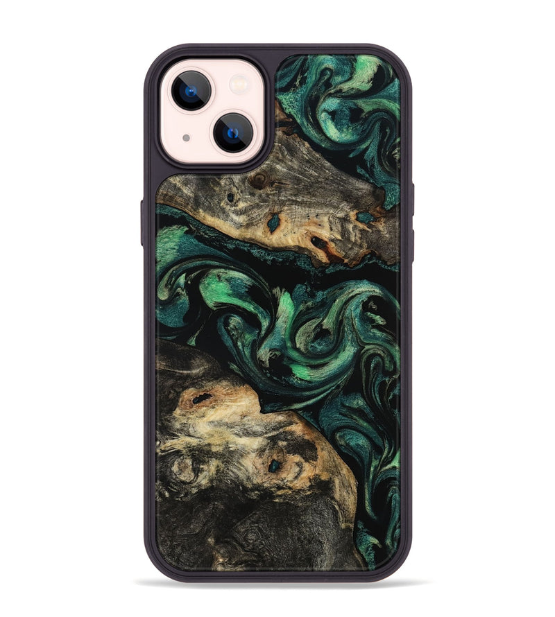 iPhone 14 Plus Wood Phone Case - Beatriz (Green, 801358)