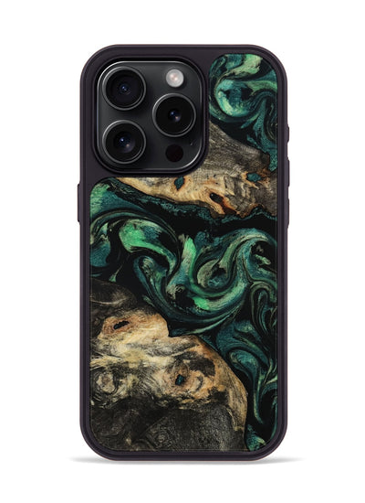 iPhone 15 Pro Wood Phone Case - Beatriz (Green, 801358)