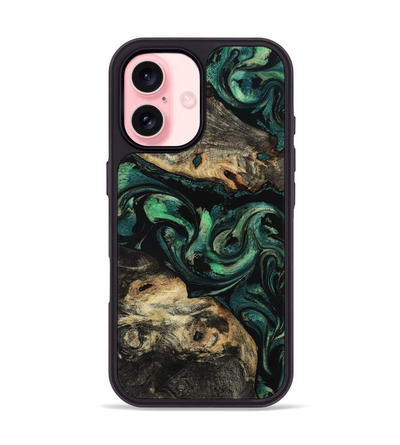 iPhone 16 Wood Phone Case - Beatriz (Green, 801358)