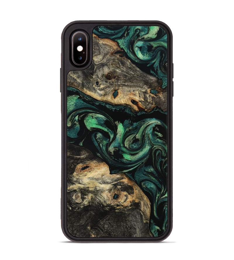 iPhone Xs Max Wood Phone Case - Beatriz (Green, 801358)