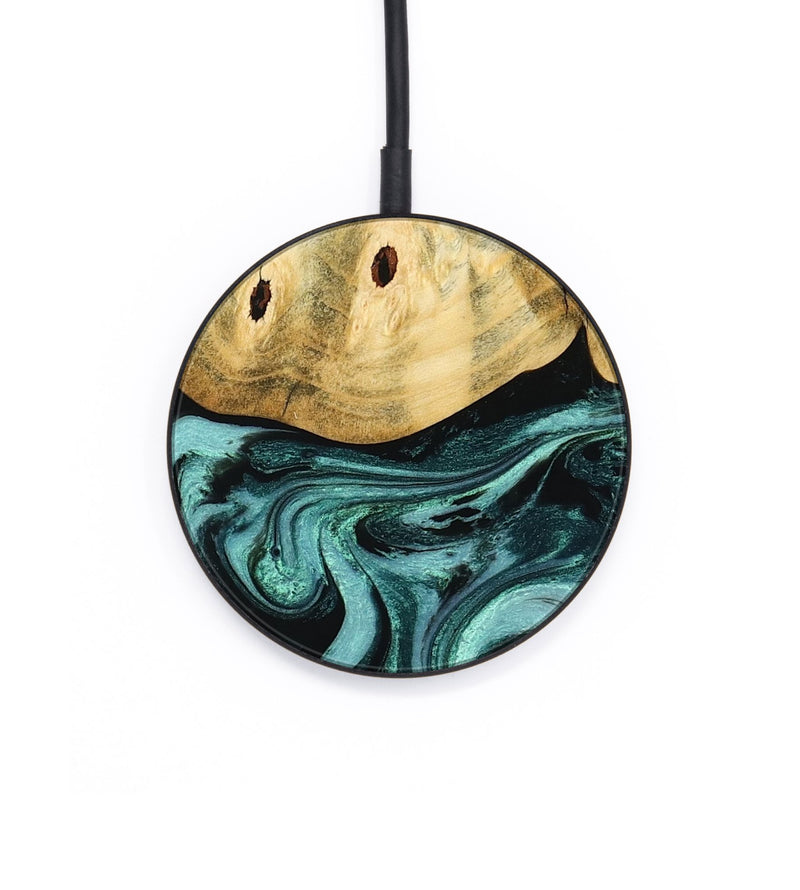 Circle Wood Wireless Charger - Kacey (Blue, 801359)