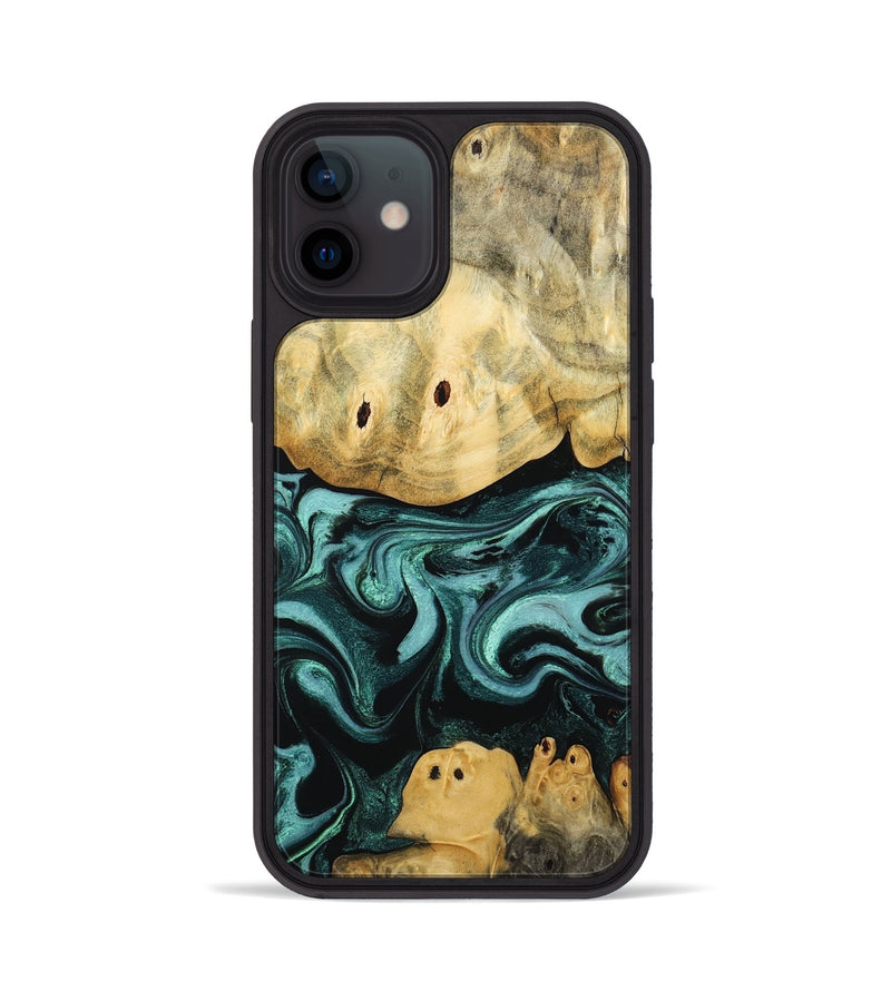 iPhone 12 Wood Phone Case - Kacey (Blue, 801359)