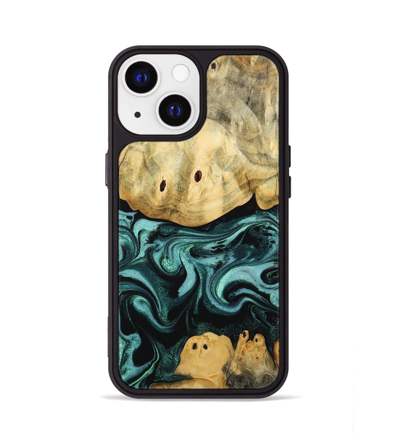 iPhone 13 Wood Phone Case - Kacey (Blue, 801359)