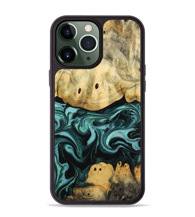 iPhone 13 Pro Max Wood Phone Case - Kacey (Blue, 801359)