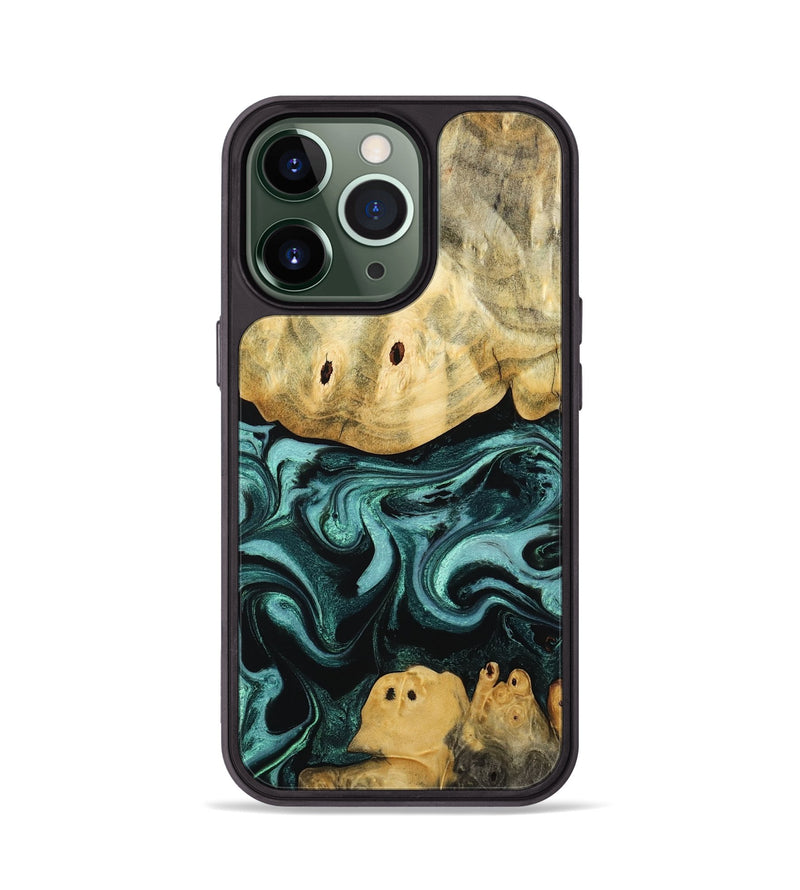 iPhone 13 Pro Wood Phone Case - Kacey (Blue, 801359)