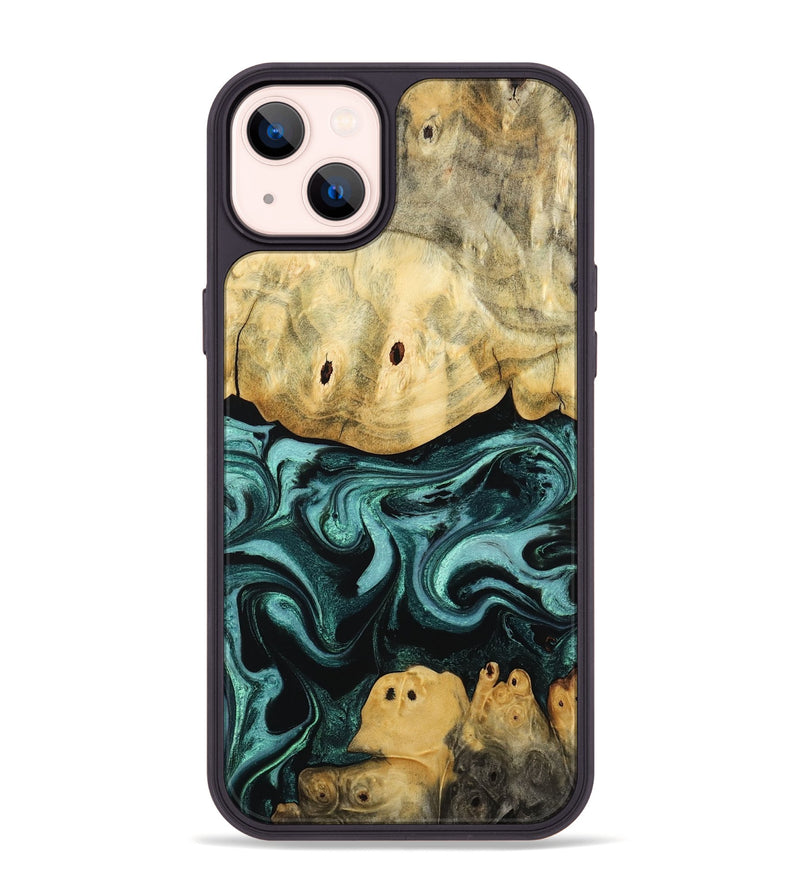 iPhone 14 Plus Wood Phone Case - Kacey (Blue, 801359)