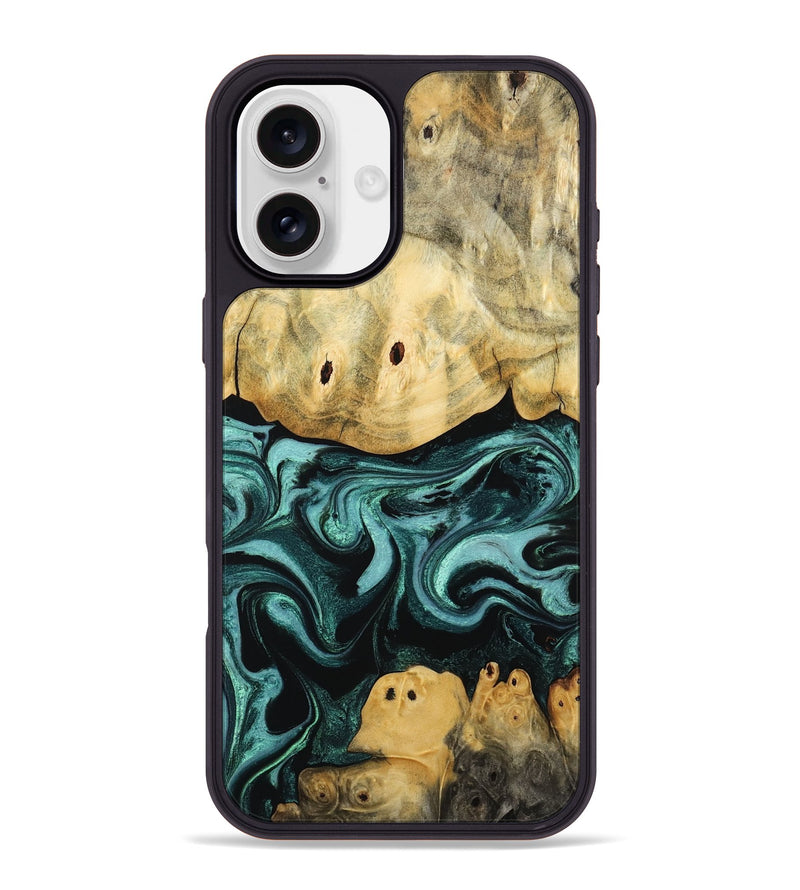 iPhone 16 Plus Wood Phone Case - Kacey (Blue, 801359)