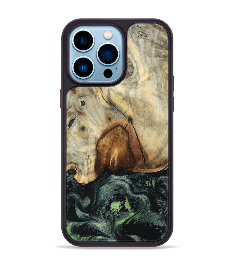 iPhone 14 Pro Max Wood Phone Case - Arthur (Green, 801360)