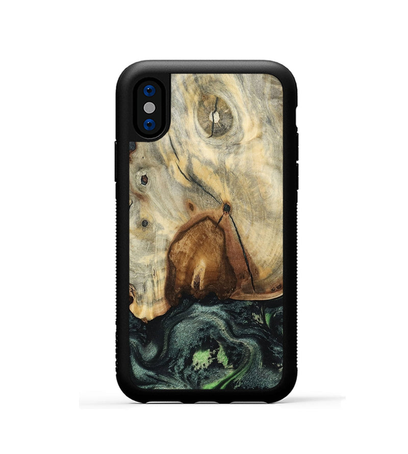iPhone Xs Wood Phone Case - Arthur (Green, 801360)